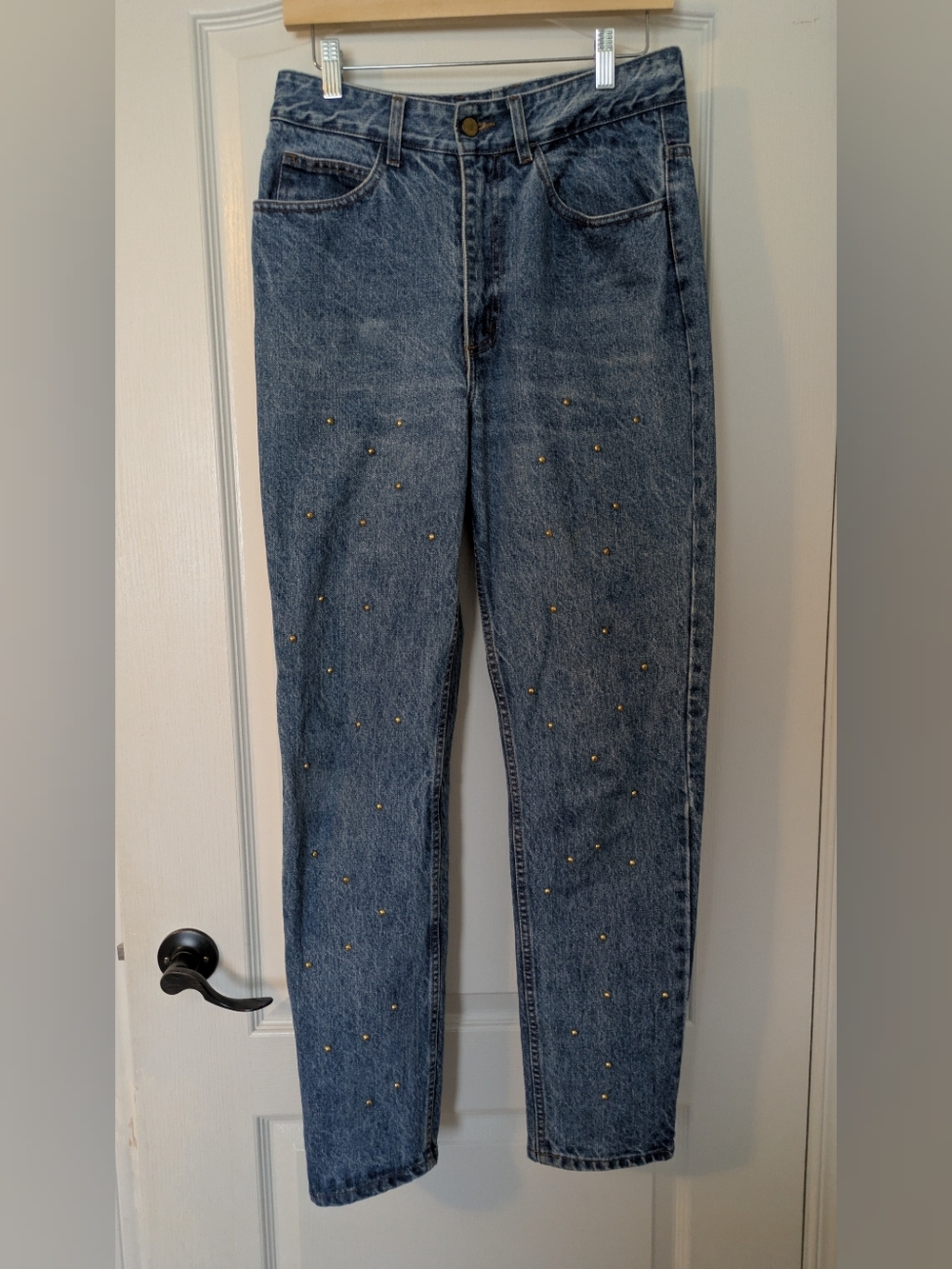 Vintage 90s Cachรฉ Gold Embellished Straight Leg Jeans